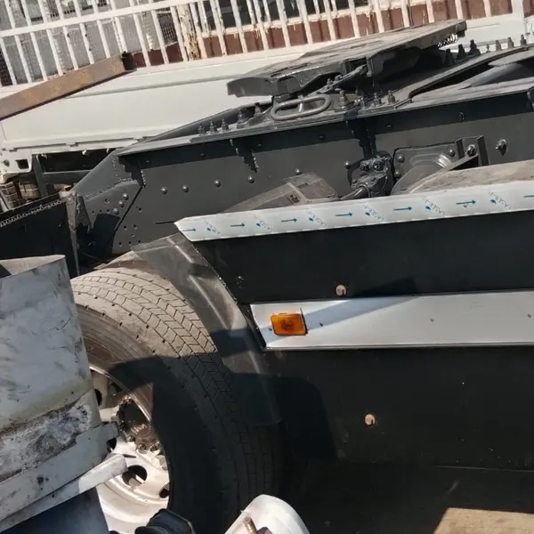 Truck chassis frame repair work in progress in Ras Al Khor