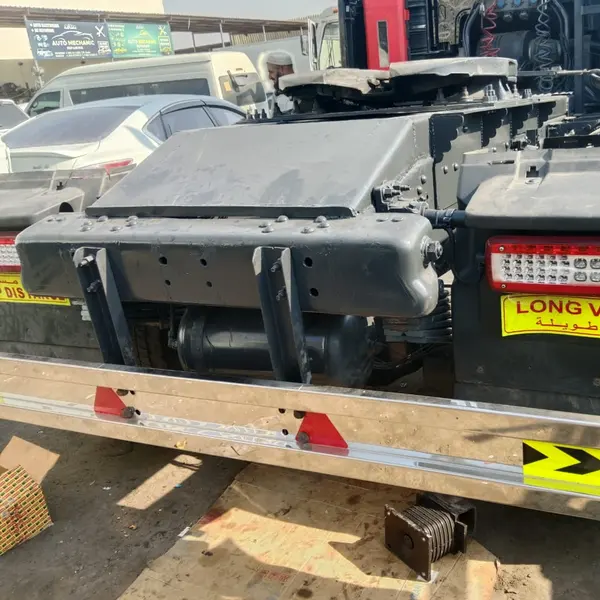 Finished rear chassis frame with reflective markings