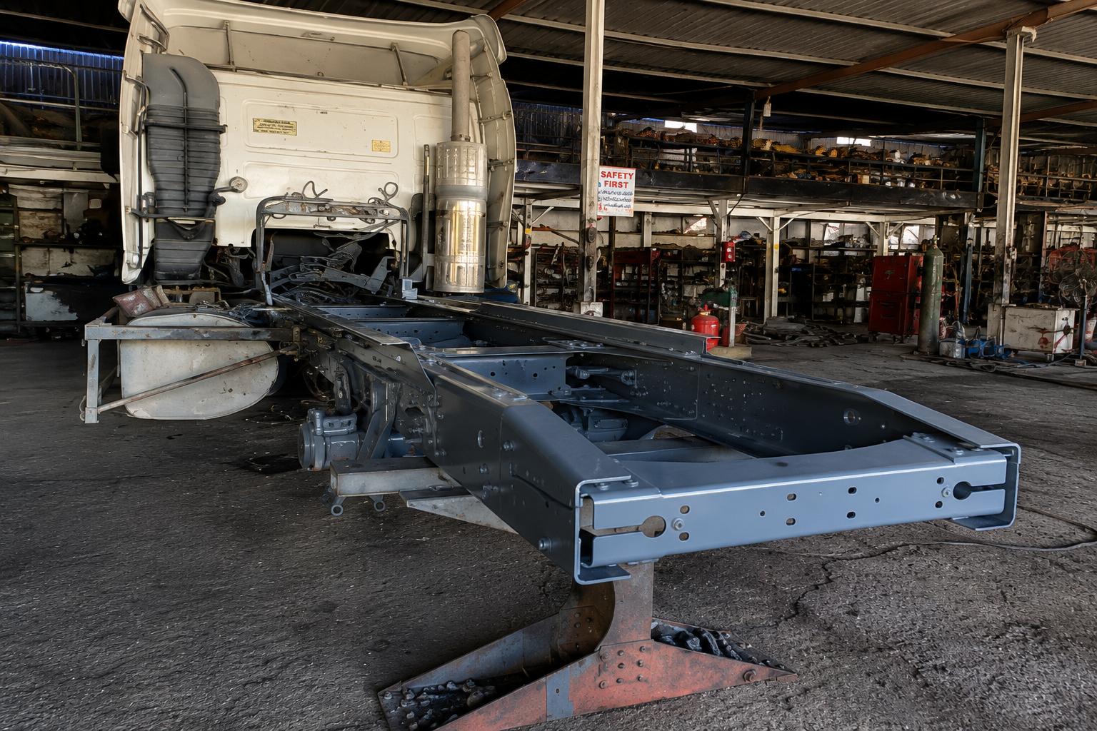 Truck chassis frame welding and repair service in Dubai